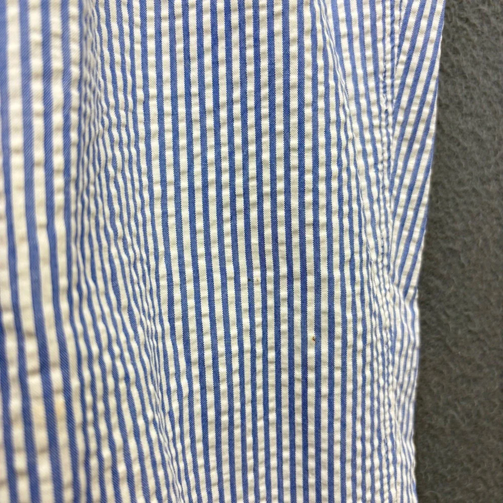 Polo Ralph Lauren Mens Blue White Striped Seersucker Pleated Pants 38x30 USA